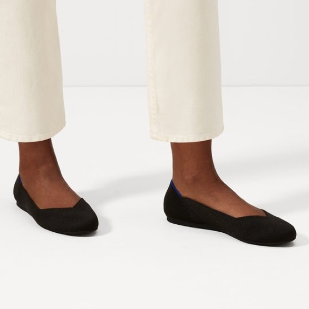 Rothy’s The Flat in black, 10